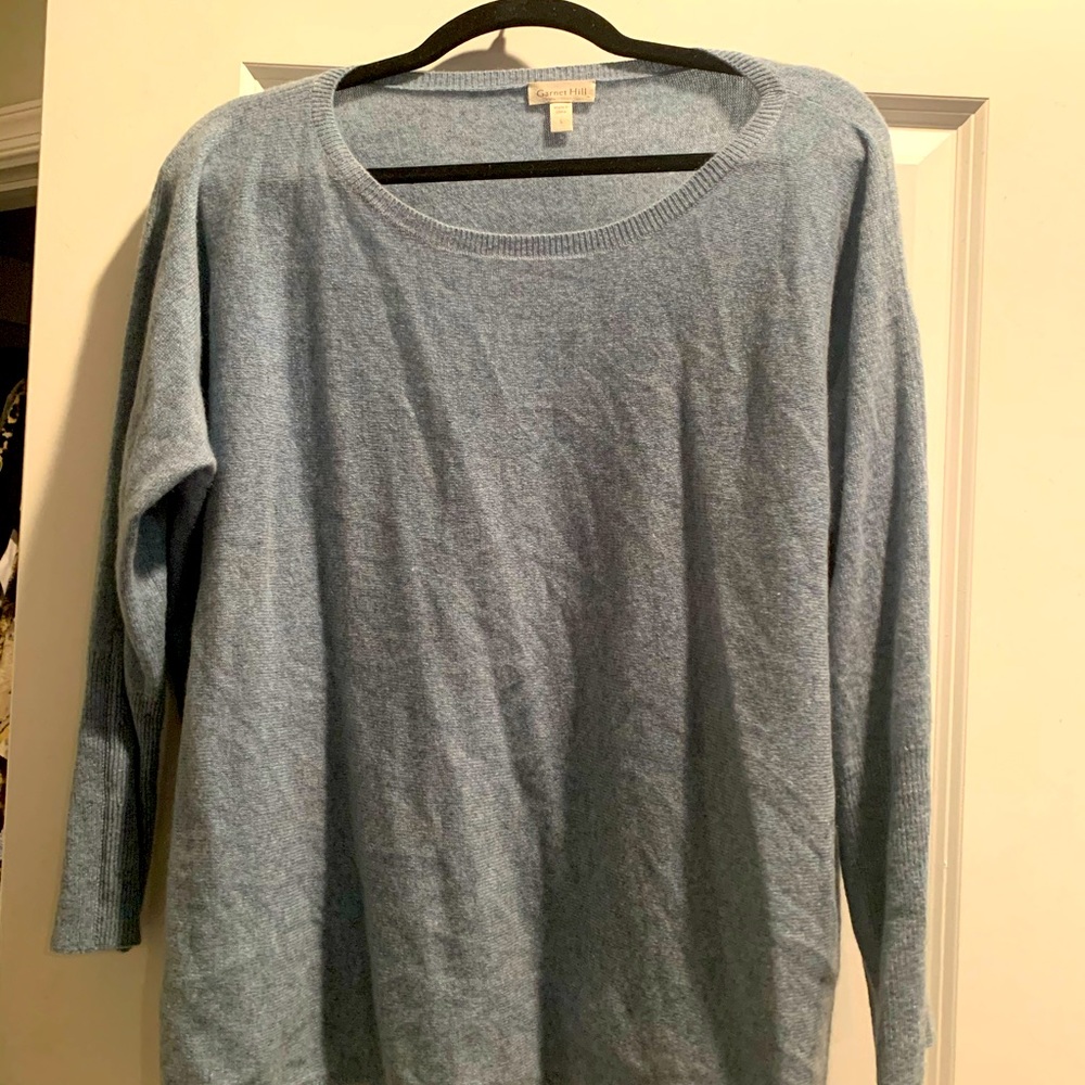 Garnet Hill Light Blue Crew Neck Sweater